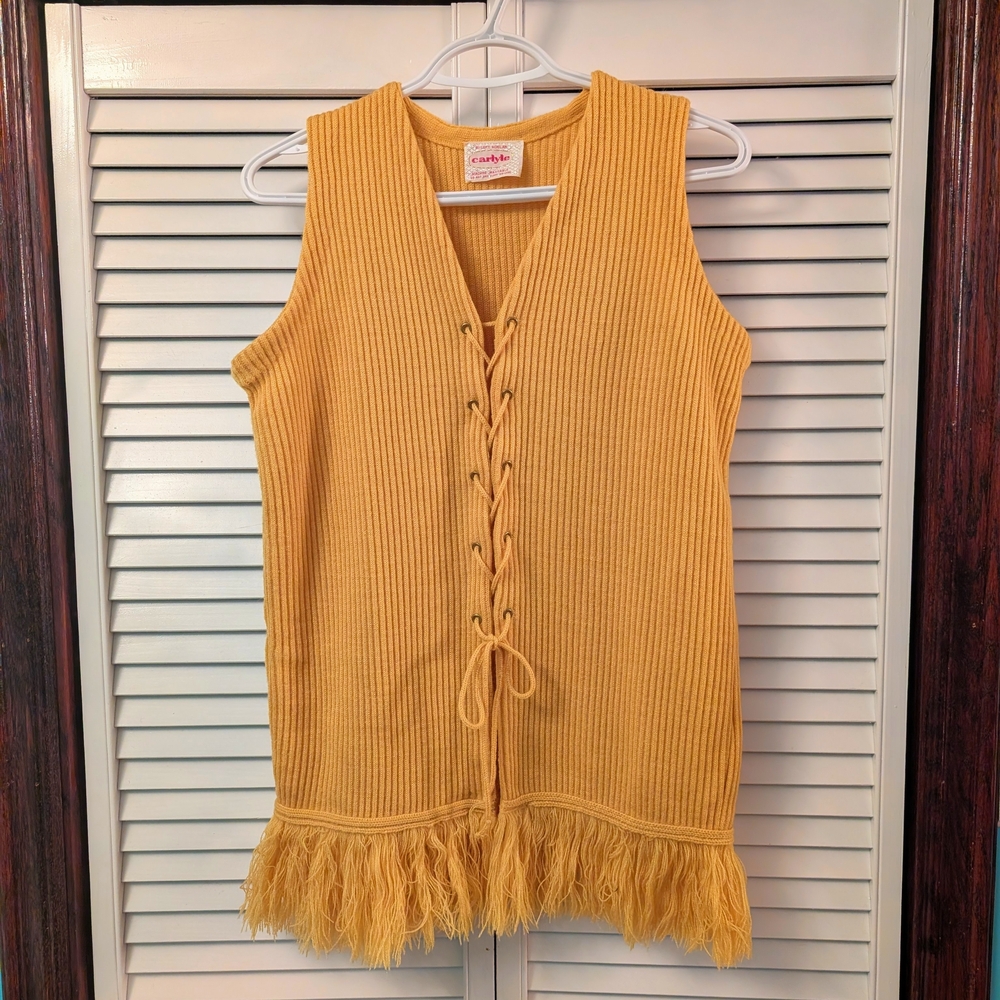 Chaps Mustard Yellow Sleeveless Jacket